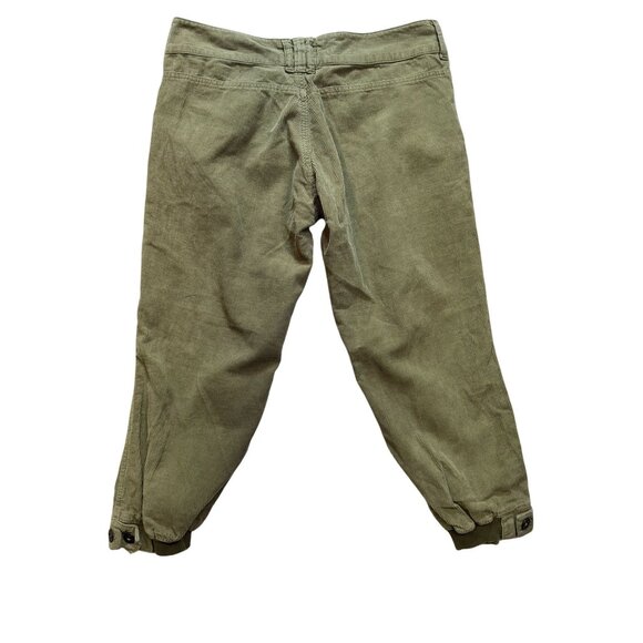 Bershka Womens Corduroy Capri Knee Pants Olive Green Size 8 (EUR 38) Made In Spa - Picture 9 of 12